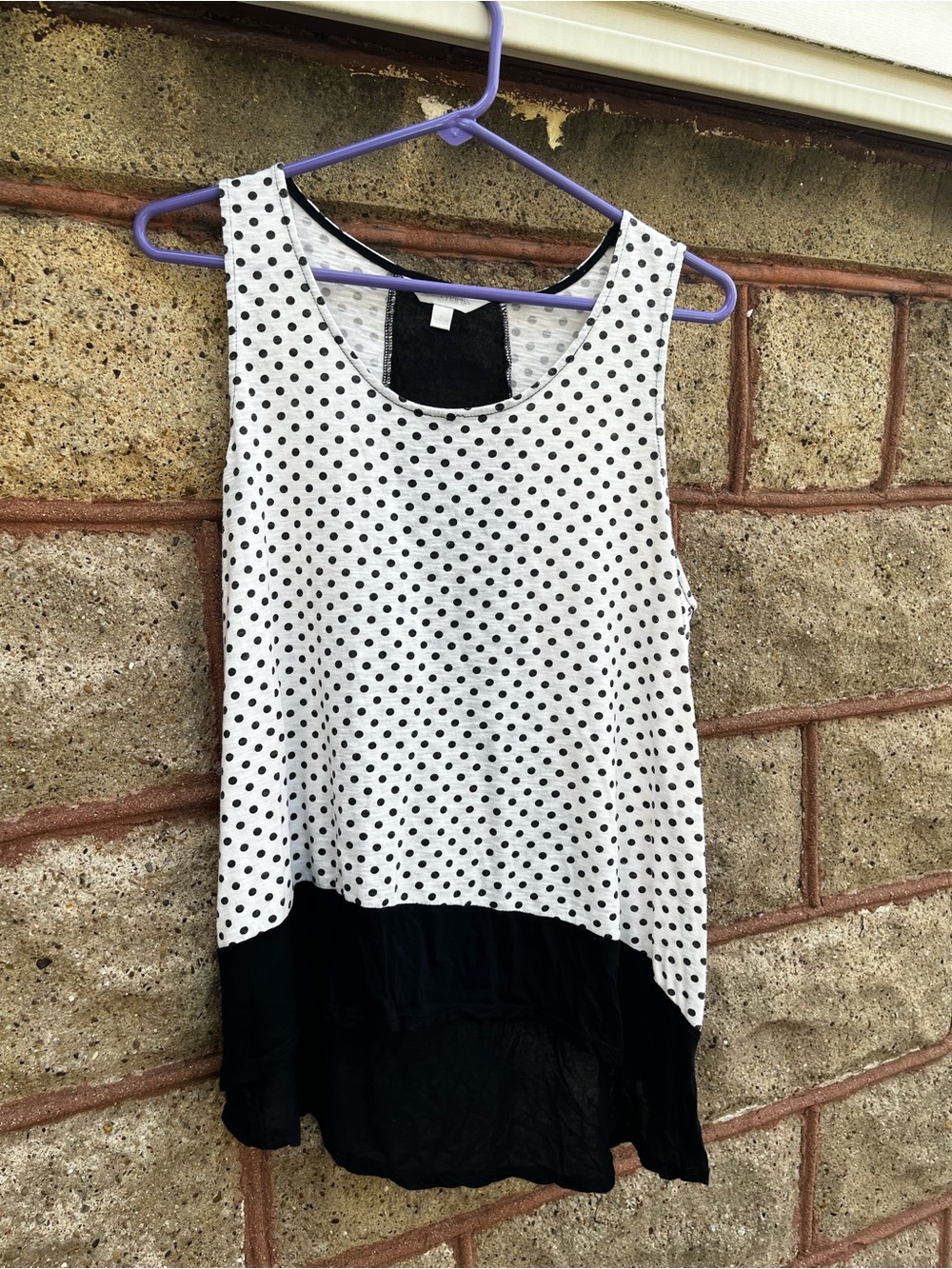 Charming Charlie large tank top polka dot